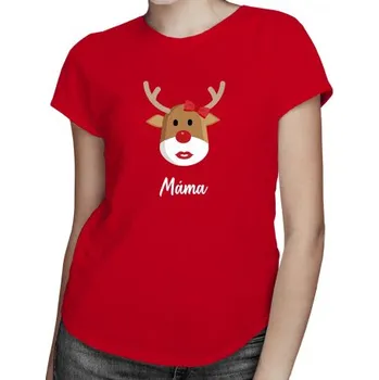 Žertovný předmět Tričko se sobem - máma - dámské tričko s potiskem- Tričkový.cz