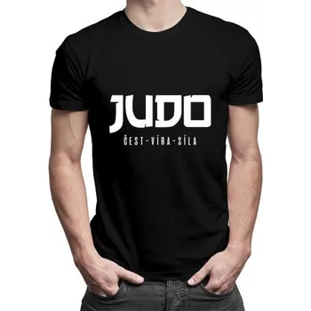 Žertovný předmět Judo: čest - víra - síla - pánské tričko s potiskem- Tričkový.cz
