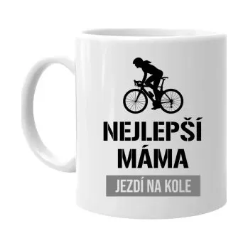 Žertovný předmět Nejlepší máma jezdí na kole - hrnek s potiskem- Tričkový.cz