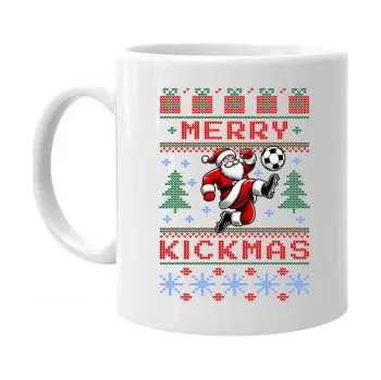 Žertovný předmět Merry Kickmas - hrnek s potiskem- Tričkový.cz