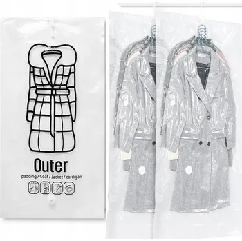 Úložný box 2x VAKUOVÉ PYTLE NA OBLEČENÍ 70x105 XXL POVLEČENÍ, BUNDY, KABÁTY S VĚŠÁKEM