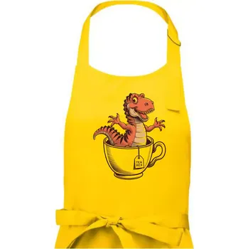 Kuchyňská zástěra Tea rex - Dámská zástěra na vaření - Univerzální velikost ( Žlutá )