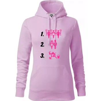 Dámská mikina Před a po žena - Mikina dámská Cape s kapucí - S ( Orchid )