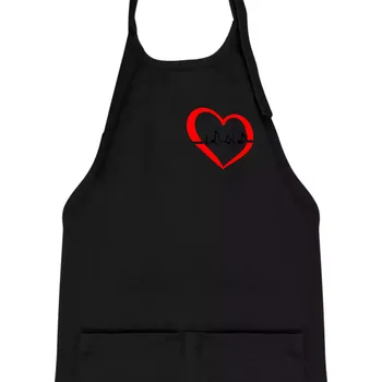 Kuchyňská zástěra Moje srdce bije pro hudbu - srdce malé - Dětská zástěra na vaření - Univerzální velikost ( Černá )