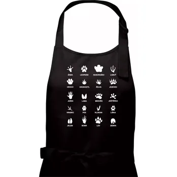 Kuchyňská zástěra Stopy zvířat - Pánská zástěra na vaření - Univerzální velikost ( Černá )