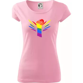 Ruka blesky - Dámské triko Pure - L ( Růžová )