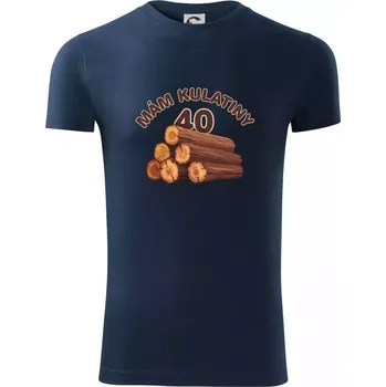 Pánské tričko Mám kulatiny 40 - Viper FIT - Pánské zůžené tričko - XL ( Námořní modrá (velmi tmavá - téměř černá) )