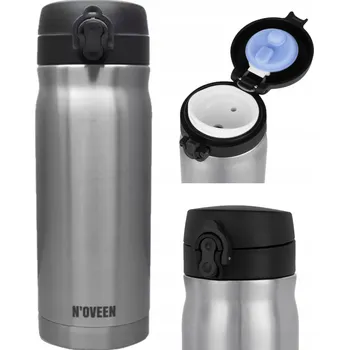 Termoska TERMOS NA KÁVU ČAJ VZDUCHOTĚSNÝ termohrnek N'OVEEN TB802 STŘÍBRNÝ