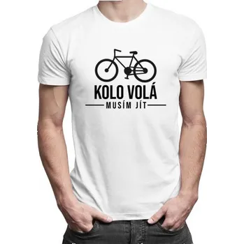 Žertovný předmět Kolo volá - musím jít - pánské tričko s potiskem- Tričkový.cz