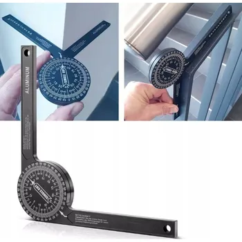 Úhloměr Úhloměr hliníkový 360° měřič stupňů úhlové pravítko