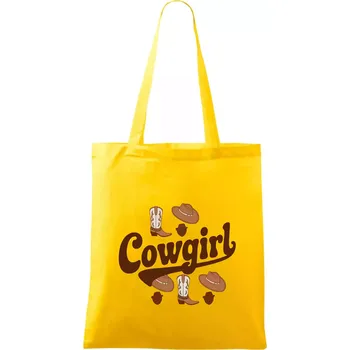 Cowgirl nápis a oblečení - Taška bavlněná - 42 x 38 cm ( Žlutá )