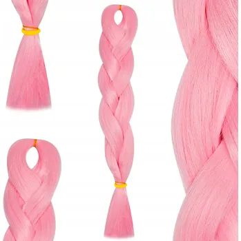 Příčesek Syntetické vlasy Henlon rovné pro copánky Barbie Pink Světle Růžová 60 cm #1911