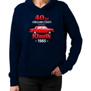 Žertovný předmět 40 let - všechny části originál - Klasik 1985 - dámská mikina s potiskem- Tričkový.cz