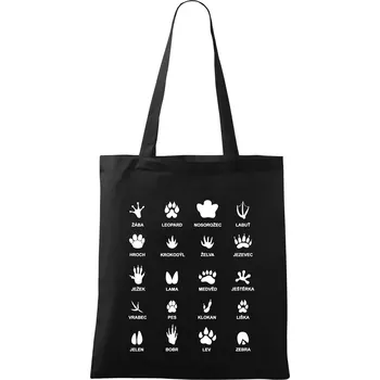 Stopy zvířat - Taška bavlněná - 42 x 38 cm ( Černá )