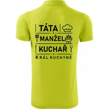 Pánská košile Táta manžel kuchař král kuchyně - Polokošile Victory sportovní (dresovina) - 3XL ( Limetková )