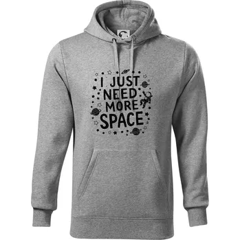 Pánská mikina I just need more space - Mikina pánská Cape s kapucí - 5XL ( Tmavě šedý melír )