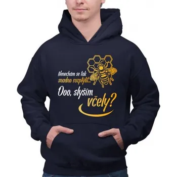 Žertovný předmět Nenechám se tak snadno rozptýlit... Ooo, slyším včely? - pánská mikina s potiskem- Tričkový.cz