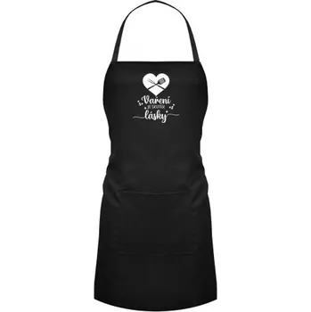 Žertovný předmět Vaření je skutek lásky - zástěra- Tričkový.cz