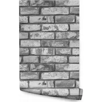Fototapeta Tapeta do obývacího pokoje Šedá Stará CIHLA Vzhled cihlové zdi 3D efekt