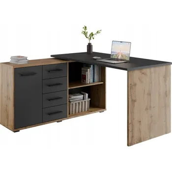 Rohový psací stůl Nejlevnějšínábytek.cz 138 x 138 x 74 cm šedý