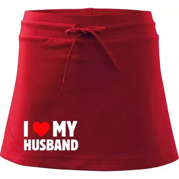 Dámská sukně I love my husband - Sportovní sukně - two in one - S ( Červená )