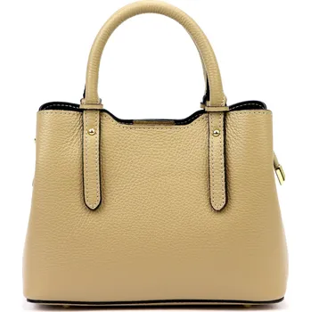 Kožená kufříková kabelka Luka 24-087 béžová