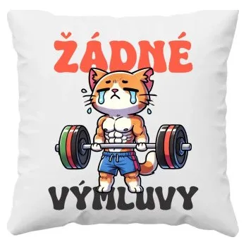 Žertovný předmět Žádné výmluvy - polštář s potiskem- Tričkový.cz