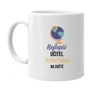 Žertovný předmět Nejlepší učitel zeměpisu na světě - hrnek s potiskem- Tričkový.cz