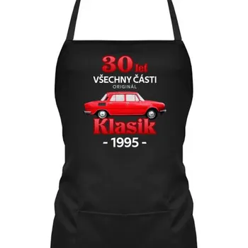 Žertovný předmět 30 let - všechny části originál - Klasik 1995 - zástěra s potiskem- Tričkový.cz