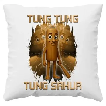 Žertovný předmět Tung Tung Tung Sahur - Italian Brainrot - polštář s potiskem- Tričkový.cz