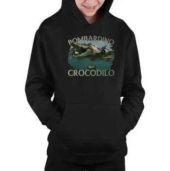 Žertovný předmět Tričkový.cz - Bombardino Crocodilo - Italian Brainrot - dětská mikina s kapucí