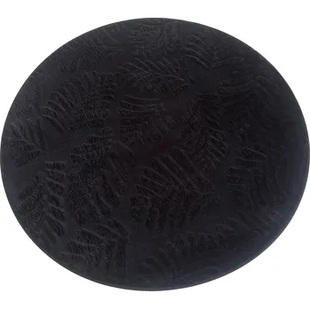 Koberec kulatý o průměru 120cm vzor listí černý