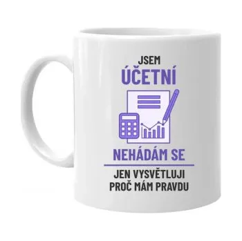 Žertovný předmět Jsem účetní - nehádám se - hrnek s potiskem- Tričkový.cz