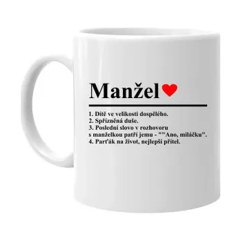 Žertovný předmět Manžel - slovníková definice - hrnek s potiskem- Tričkový.cz