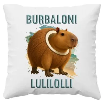 Žertovný předmět Burbaloni Lulilolli - Italian Brainrot - kapybara v kokosu - polštář s potiskem- Tričkový.cz
