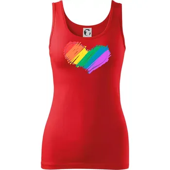 Srdce čmárané - Dámské tílko - M ( Červená )