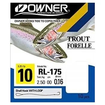 Rybářský háček Háčky VEL. 10 s návazcem OWNER KEIRYU Blue RL-175 Cejn Roach