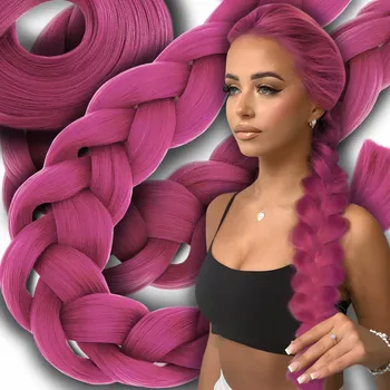 Příčesek SYNTETICKÉ VLASY NA ZAPLÉTÁNÍ BAREVNÉ COPÁNKY PRAMENY PŘÍČESKY 130 CM