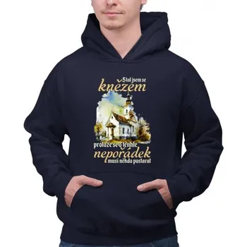 Žertovný předmět Stal jsem se knězem - pánská mikina s potiskem- Tričkový.cz