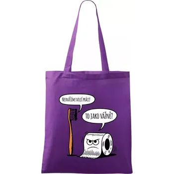 Nesnáším svoji práci - Taška bavlněná - 42 x 38 cm ( Fialová )