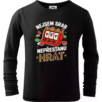 Chlapecké tričko Casino - Nejsem srab - Triko dětské Long Sleeve - 122 cm/6 let ( Černá )
