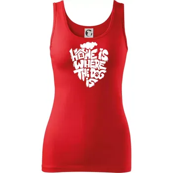 Dámské tričko Home is where the dog - Dámské tílko - S ( Červená )