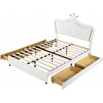 Postel Jednolůžková dřevěná postel Arhatreya 140x200 cm bílá