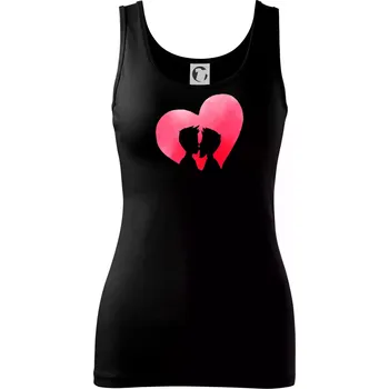 Dámské tričko LGBT srdce gay - Dámské tílko - L ( Černá )