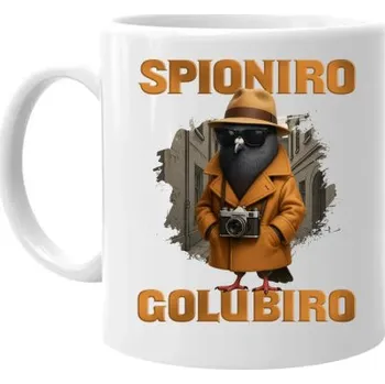 Žertovný předmět Spioniro Golubiro - Italian Brainrot - hrnek s potiskem- Tričkový.cz