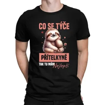Žertovný předmět Co se týče přítelkyně, tak tu mám nejlepší - pánské tričko s potiskem- Tričkový.cz