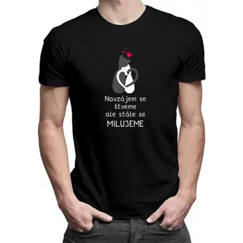 Žertovný předmět Navzájem se štveme, ale stále se milujeme - pánské tričko s potiskem- Tričkový.cz