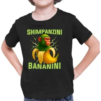 Žertovný předmět Shimpanzini bananini - Italian Brainrot - dětské tričko s potiskem- Tričkový.cz