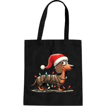 Žertovný předmět Vánoční jezevčík - taška s potiskem- Tričkový.cz