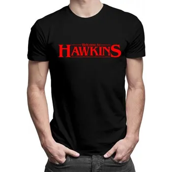 Žertovný předmět Welcome to Hawkins - pánské tričko s potiskem- Tričkový.cz